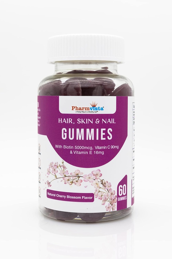 Biotin 비타민 C와 E를 가진 머리 피부 & 못 비타민 Gummies - 빈 글루텐 자유로운 & 비 GMO 성분 -60 조사