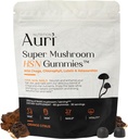 Auri Super Mushroom HSN Gummies - 머리 피부와 손톱 Gummies 기능성 버섯 보충 - Wild Chaga, Chlorophyll, Lutein 및 Astaxanthin - 60 오렌지 감귤류 Gummies