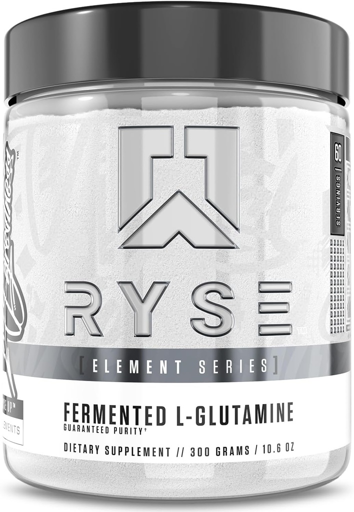 RYSE Element Series Fermented L-Glutamine Amino-Acid | Muscular & Cellular Recovery & Hydration | Gut, Intestinal, & Immune Health | 60 서빙