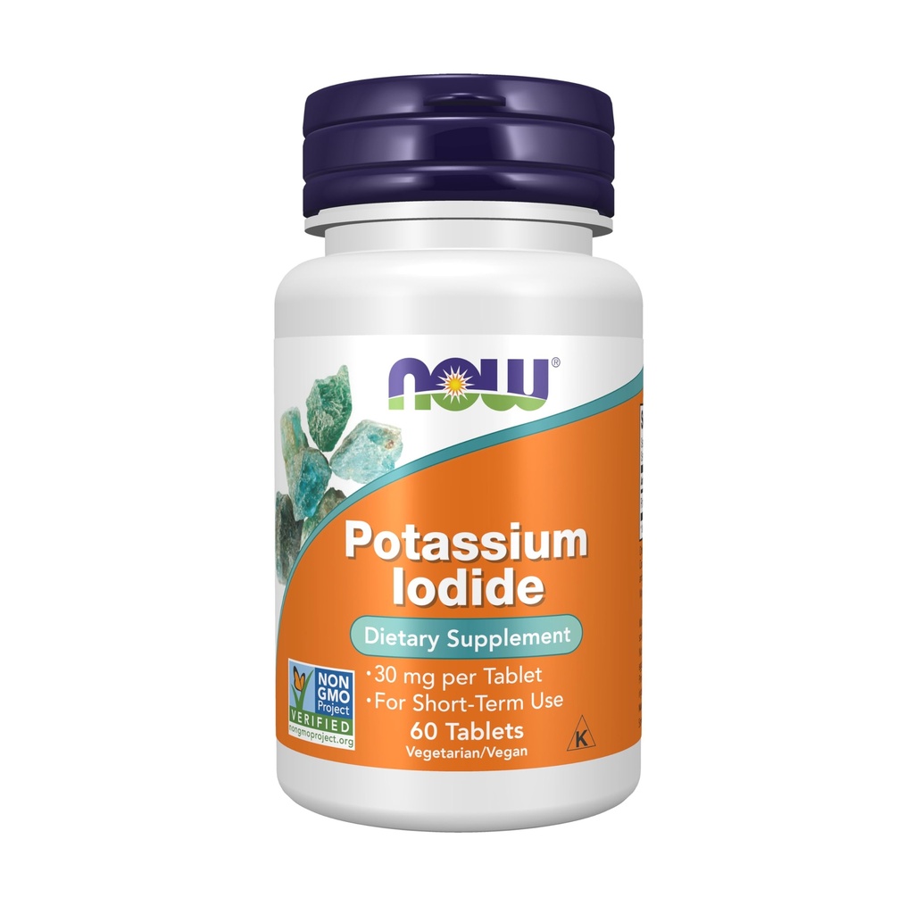 지금 식품 보충제, 칼륨 Iodide 30 mg, Non-GMO 프로젝트 검증, 규정식 보충교재, 60 정제
