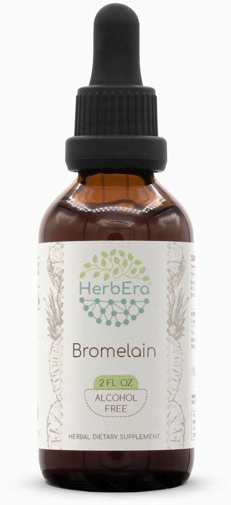 Bromelain B60 알코올 무료 초본 추출물 Tincture, Super-Concentrated Wildcrafted Bromelain, Pineapple (Ananas comosus) (2 fl oz)