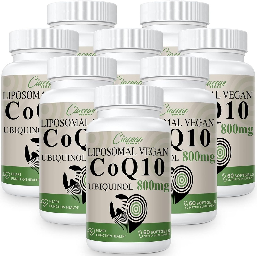 Liposomal CoQ10 800mg Ubiquinol Softgel의 최대 흡수 Ubiquinol Coenzyme Q10의 산화 방지제, 심장 기능 & 에너지 생산, 순수한 CoQ10 800mg, 480 Vegan Softgel를 위한 Ubiquinol CoQ10 보충교재