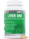 밸런스 ONE Liver 지원은 우유 이틀 추출물, Dandelion Root & Molybdenum과 보충을 지원합니다. Natural Liver Cleanse, Repair & Detox for Men & Women - Vegan 캡슐, 1 개월 공급 - Liver One