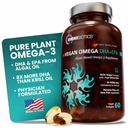 OmniBiotics Vegan Omega 3 DHA EPA 보충교재 – Krill 기름, 물고기 자유로운, 비 GMO – 60 Vegan 캡슐 보다는 8X 더 많은 DHA를 가진 MD 증명된 Prenatal 보충교재