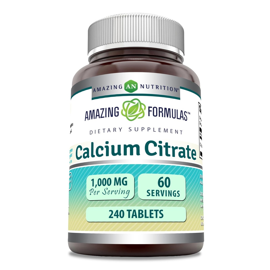 Amazing Formulas 칼슘 Citrate 1000 Mg | 정제 보충 | Non-GMO | 글루텐 프리 | 미국제 (1 팩 | 240 개)