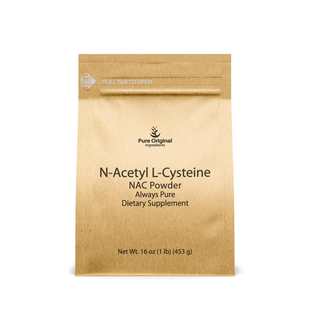 PURE ORIGINAL INGREDIENTS NAC N-Acetyl L-Cysteine 분말 (1 lb) 실험실 검증, 항상 순수, 필러 없음