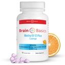 추가 강도 메틸 B-12 및 메틸 Folate - 60 Chewable 정제, 오렌지 감귤류 맛 - 에너지, 두뇌, 심장 및 신경 지원을위한 높은 효능 생분해 B-12 비타민 & B9 Folate 보충