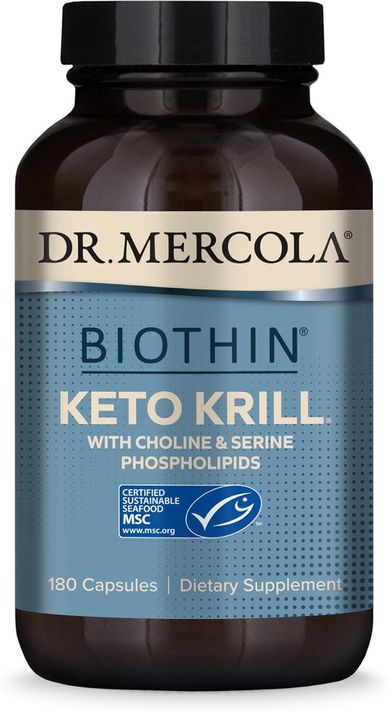 Mercola, Keto Krill 오일 보충, 90 서빙 (180 캡슐) 오메가 3 지방산, MSC 인증, 비 GMO, Soy-Free, 글루텐 무료