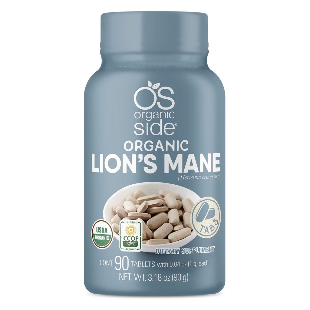| Lions Manes Mane Tablet | 100 % 순수 유기농 | USDA 인증 | Non-GMO, Plant-Based Memory & Focus Support | 1,120 Mg Per 서빙 | 90 정제