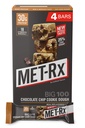 MET-Rx Big 100 Colossal Protein Bar, 건강한 식사 교체, 스낵, 도움말 지원 에너지, 글루텐 무료, 초콜릿 칩 쿠키 반죽, 100 g, 4 개 (패키지 5 월 Vary)