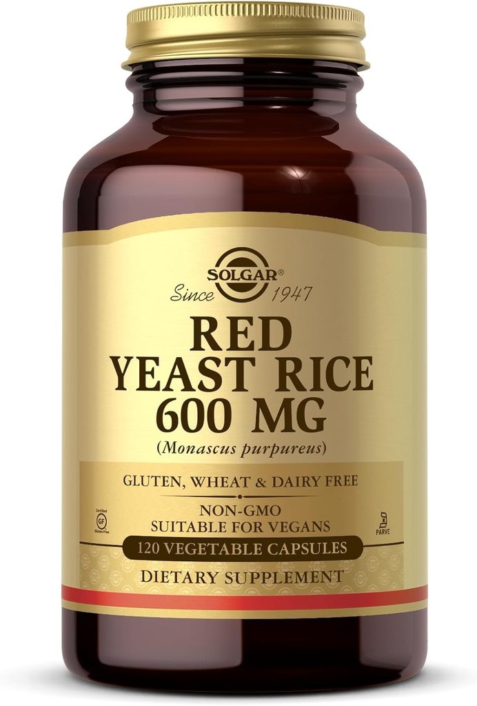 솔가 레드 효모 쌀 600 mg - 120 야채 캡슐 - 비 GMO, 비건, 글루텐 & 다이리 무료, 고셔 - 60 서빙