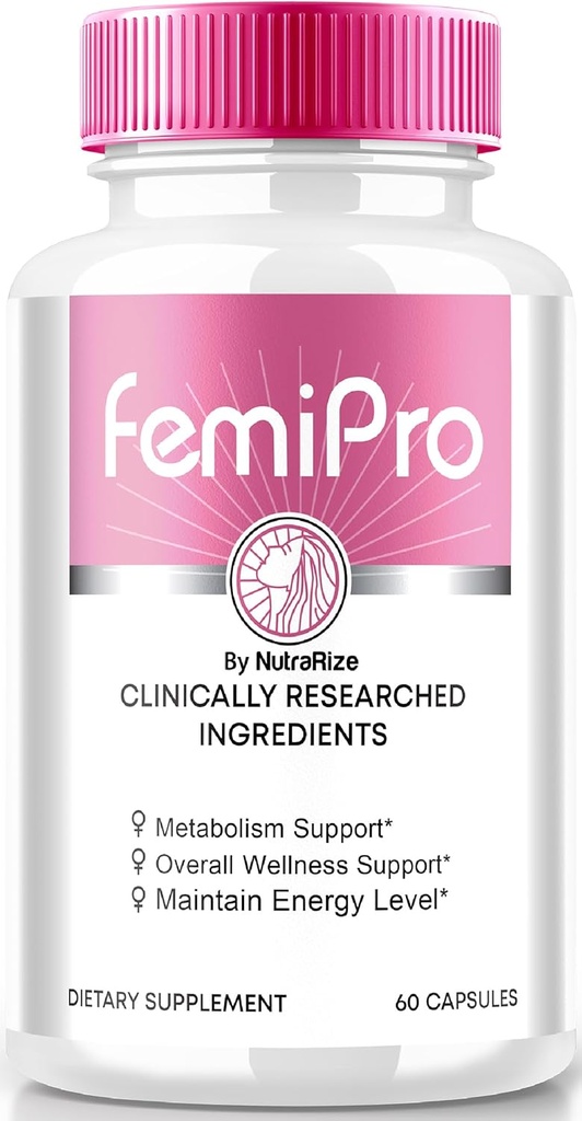 NutraRize FemiPro 캡슐, Urinary Heath 지원을위한 프리미엄 공식, 제어 및 전반적인 건강을위한 모든 자연 보충, Femi Pro 리뷰 (60 캡슐)