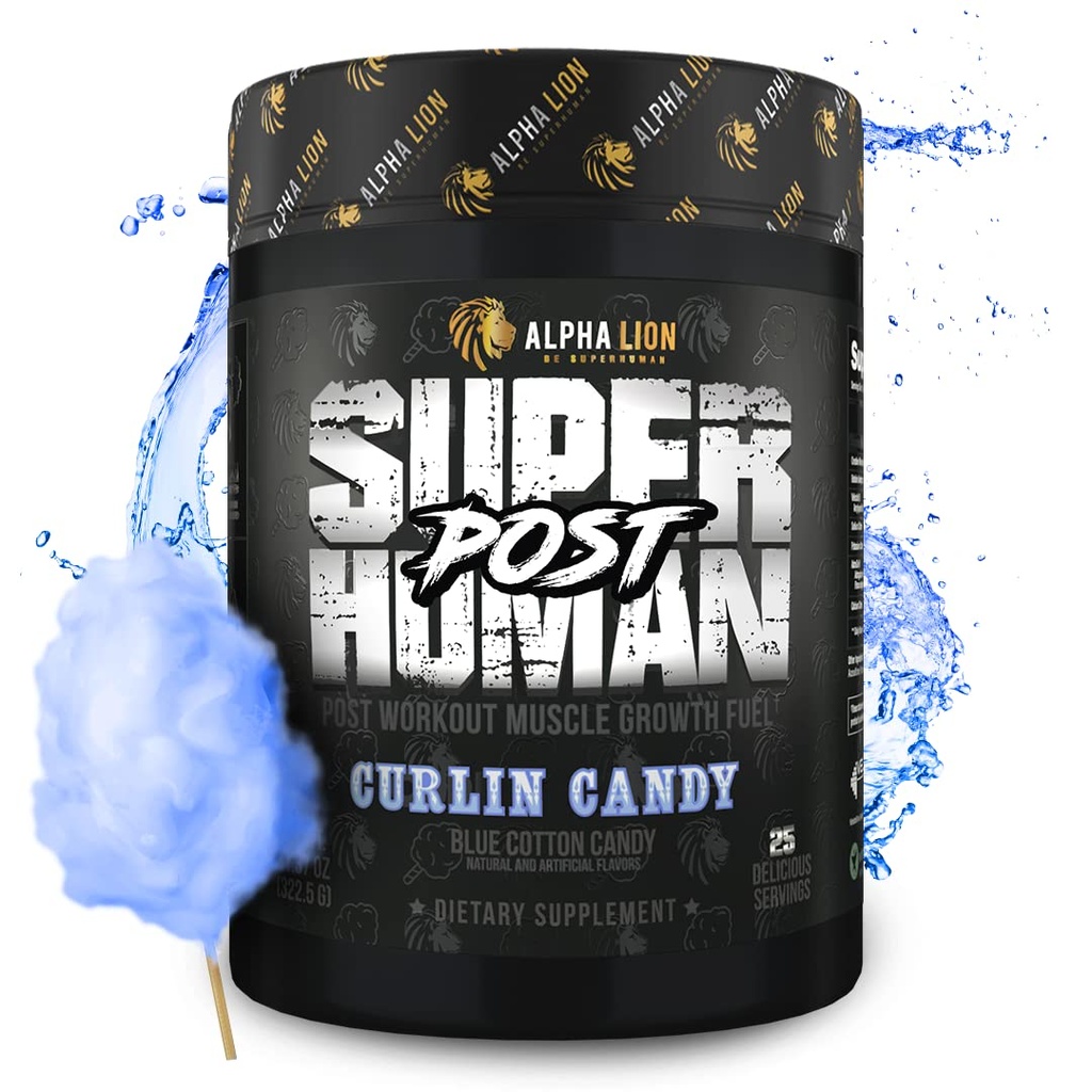 ALPHA LION Superhuman Post, Post Workout Recovery, 남성 및 여성을위한 빠른 행동 포스트 운동 (25 서빙, Curlin Candy)