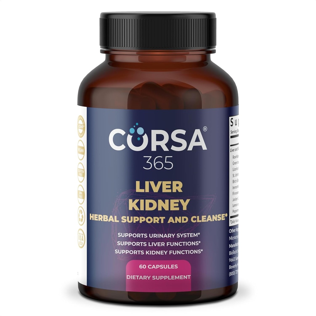 Liver 및 Kidney Cleanse & Support Herbal Complex - Kidney Cleanse Detox & Repair Liver Supplements for Men and Women - 유기농 Kidney Restore 및 Liver 지원 보충 - 60 캡슐