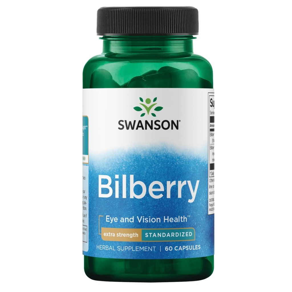 Swanson Extra-Strength Bilberry (표준화) 100 밀리그램 60 캡슐