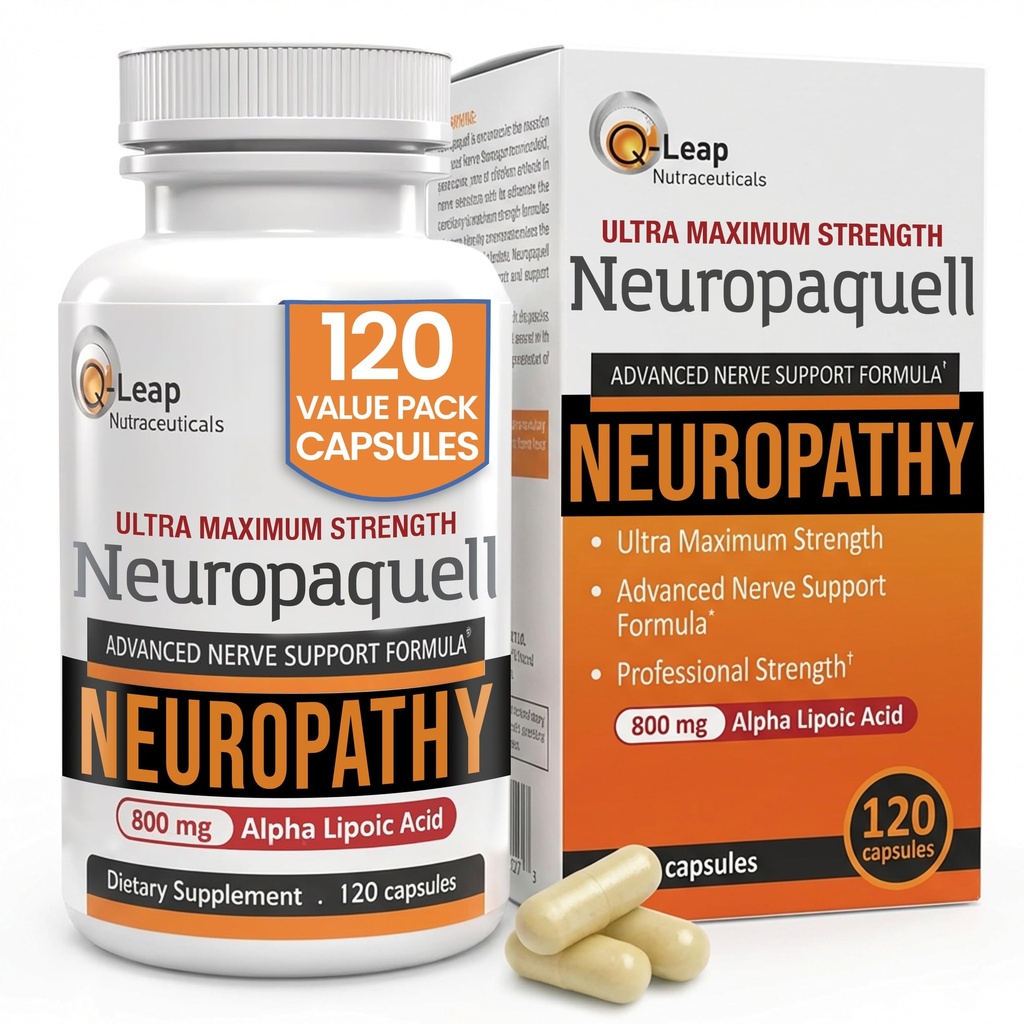 Neuropathy Nerve 통증 지원, 보충교재, B 비타민, L Arginine, 발, 손, 발가락, 120 캡슐, 800mg에 있는 불편을 위한 모든 자연적인 최대 힘 Neuropaquell를 위한 Platinum 건강 알파 Lipoic 산