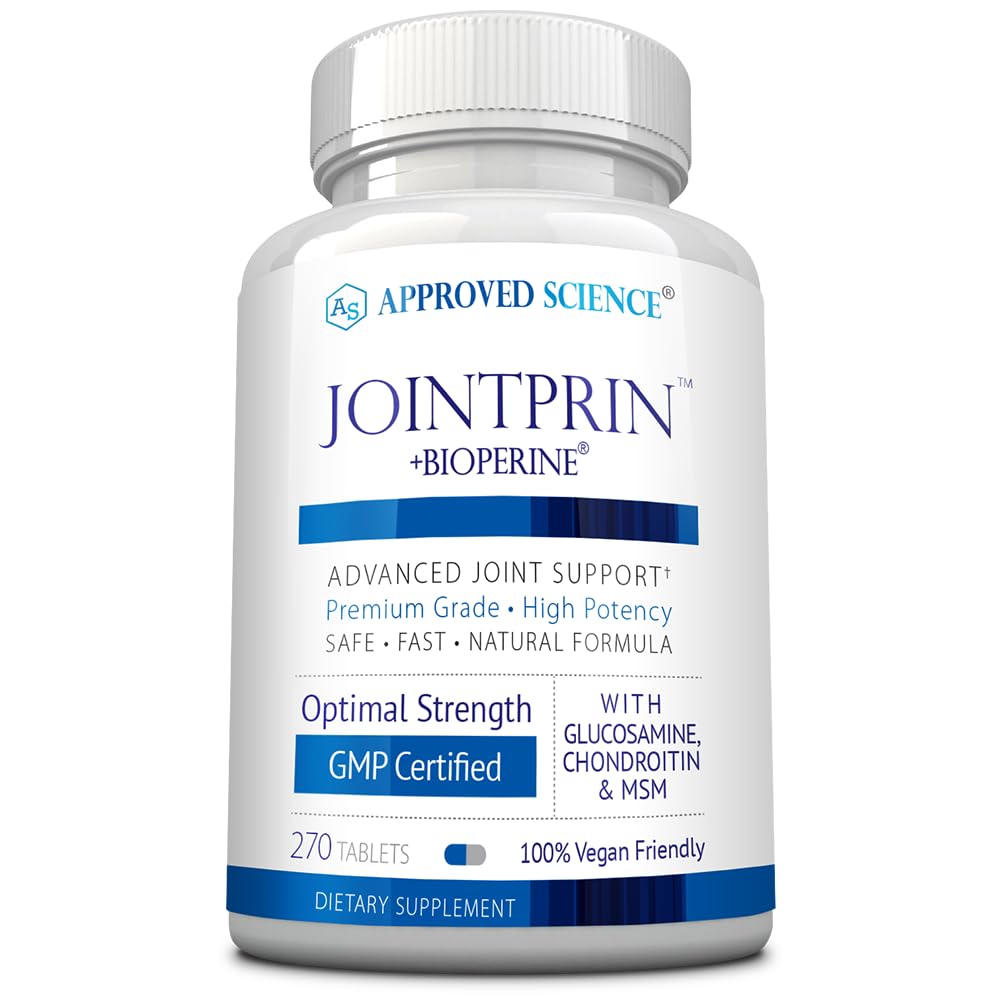 승인 과학 Jointprin - 합동 지원 보충교재 - 글루코사민, MSM, Chondroitin, Turmeric, Boswellia, BioPerine - 3 달 공급
