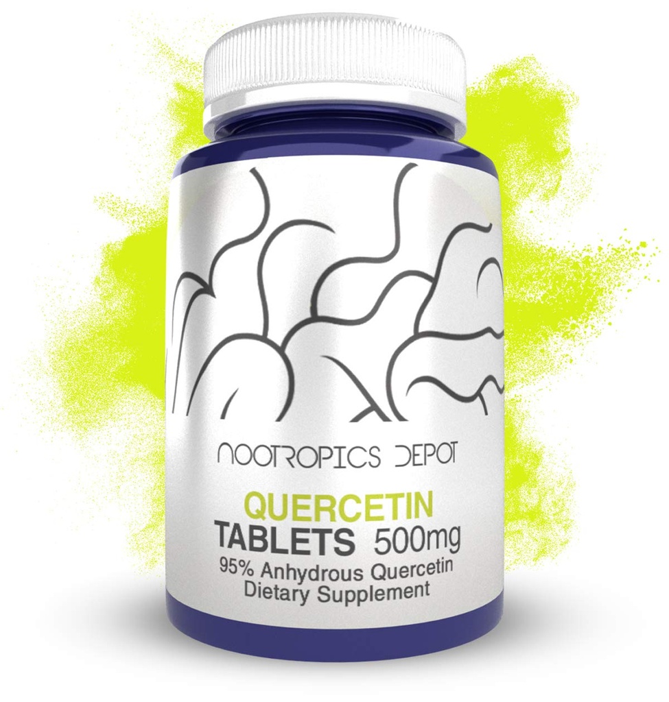 Nootropics Depot Quercetin 정제 | 500mg | 60 조사 | 95% 무수 Quercetin