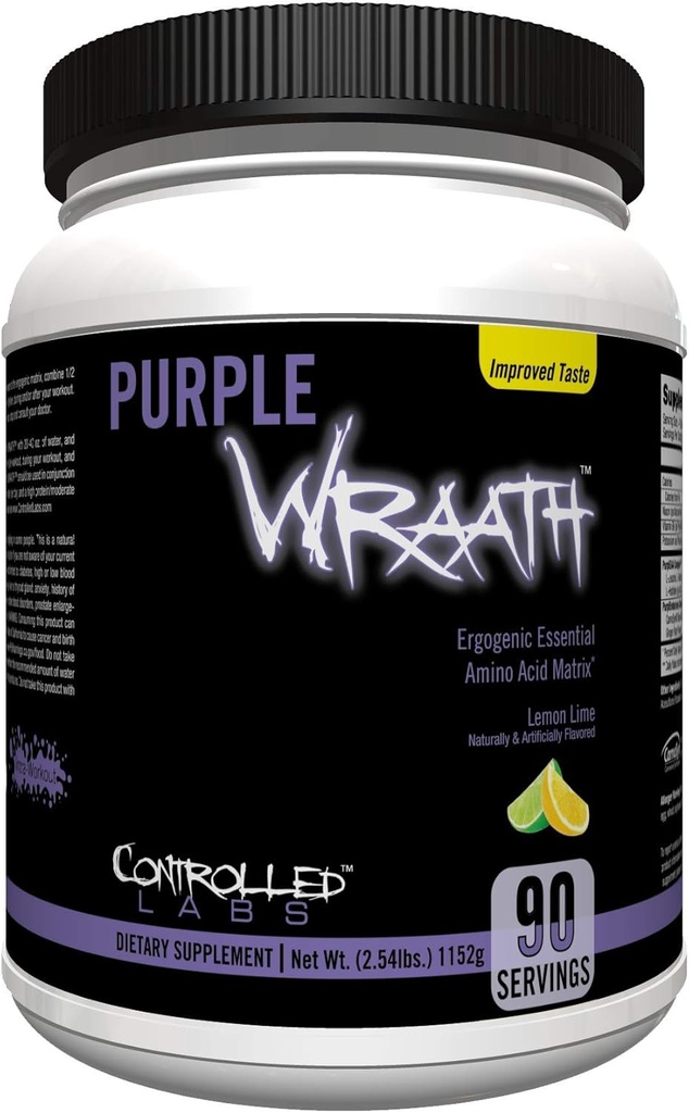 LABS 자주색 Wraath, BCAA 및 EAA 아미노산 보충교재, Endurance 혼합 Intra 운동 분말과 더불어, 최선 내구시간, 초점 및 stamina (레몬 Lime, 90의 서빙)