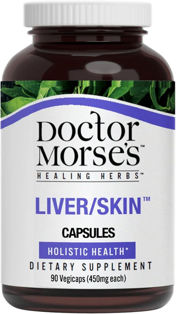 의사 Morse의 Liver / 피부 관리 보충 - 자연 소화 시스템 건강 및 제거 지원 - Naturopath 공식화 - 우유 이틀 씨, Burdock, Bayberry, Dandelion 뿌리 - 90 캡슐