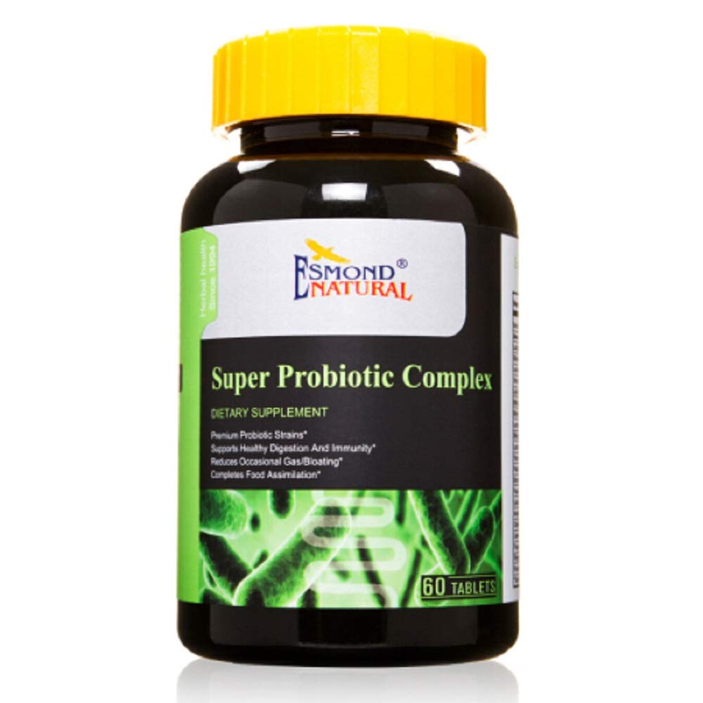 Super Probiotic Complex (Reduces Occasional Gas/Bloating), GMP, 천연 제품 인증, 미국 - 60 정제