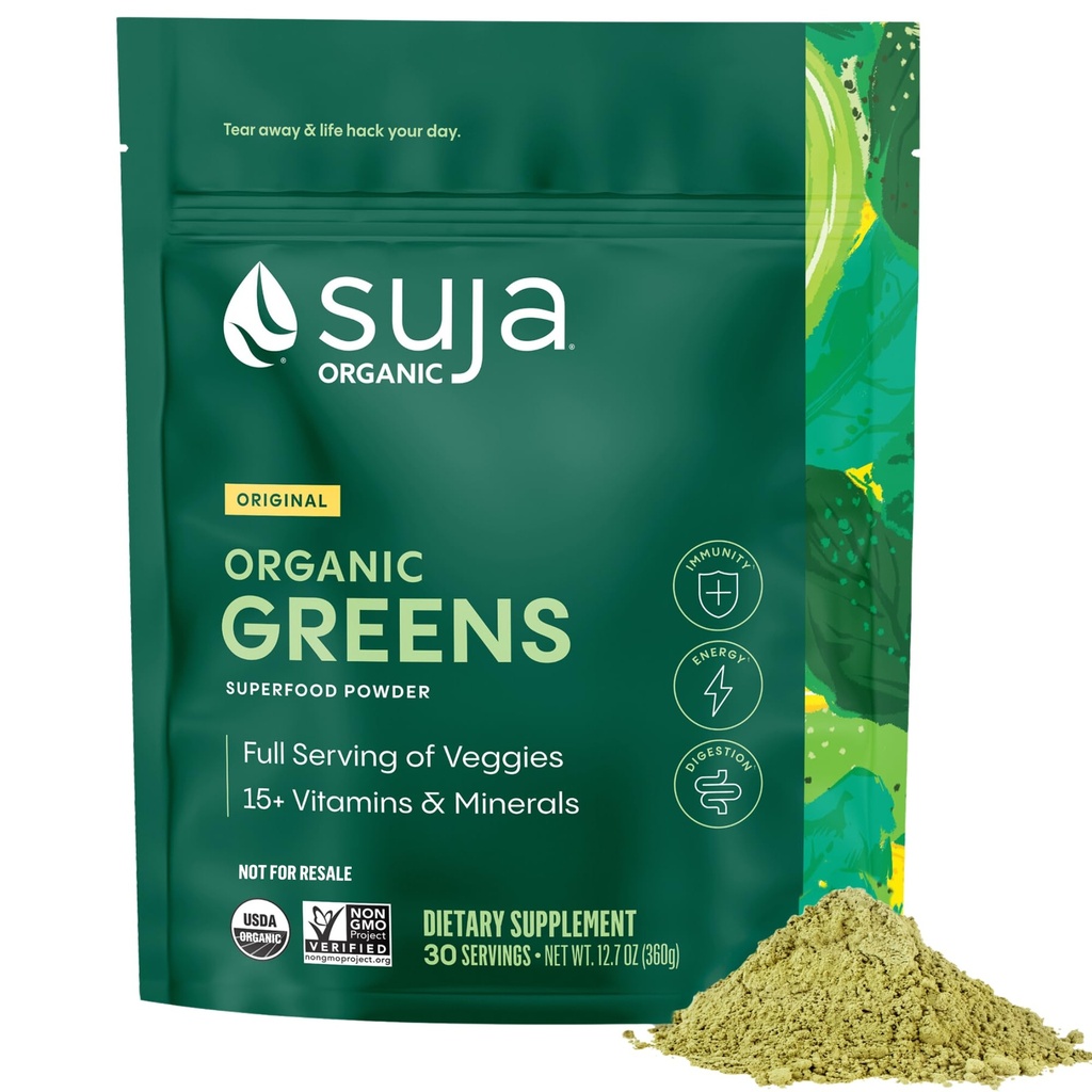 Suja 유기 녹색 분말 Probiotic 혼합, Spirulina, 매일 Superfood 음료 또는 스무디 혼합 Immune 지원, 소화, & 에너지, Vegan, 글루텐 무료, 비 GMO, 30 서빙