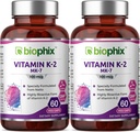 biophix 비타민 K2 MK-7-100 mcg 60 Vcaps 2 팩 - 강한 뼈 면역력을 지원