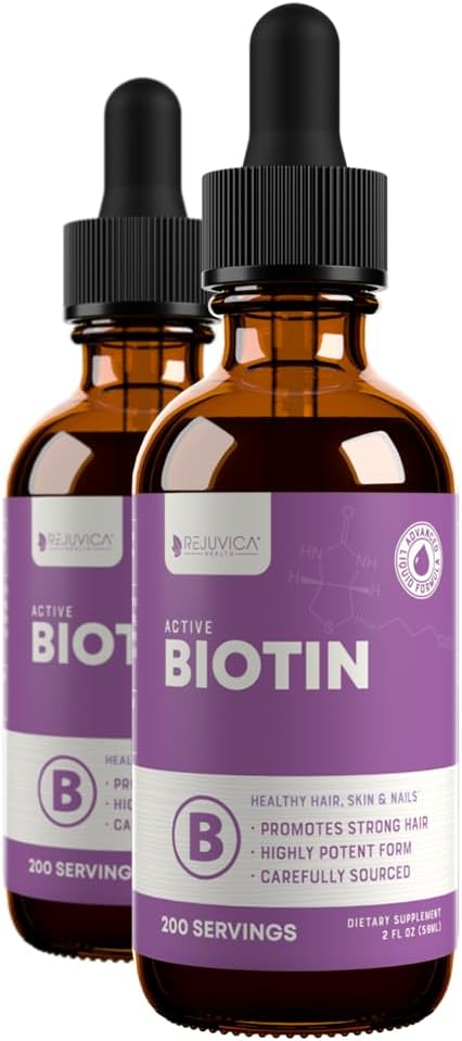 Rejuvica 건강 활동적인 Biotin - 진보된 액체 Biotin 보충교재 - 5000mcg 지원 머리 피부 & 못