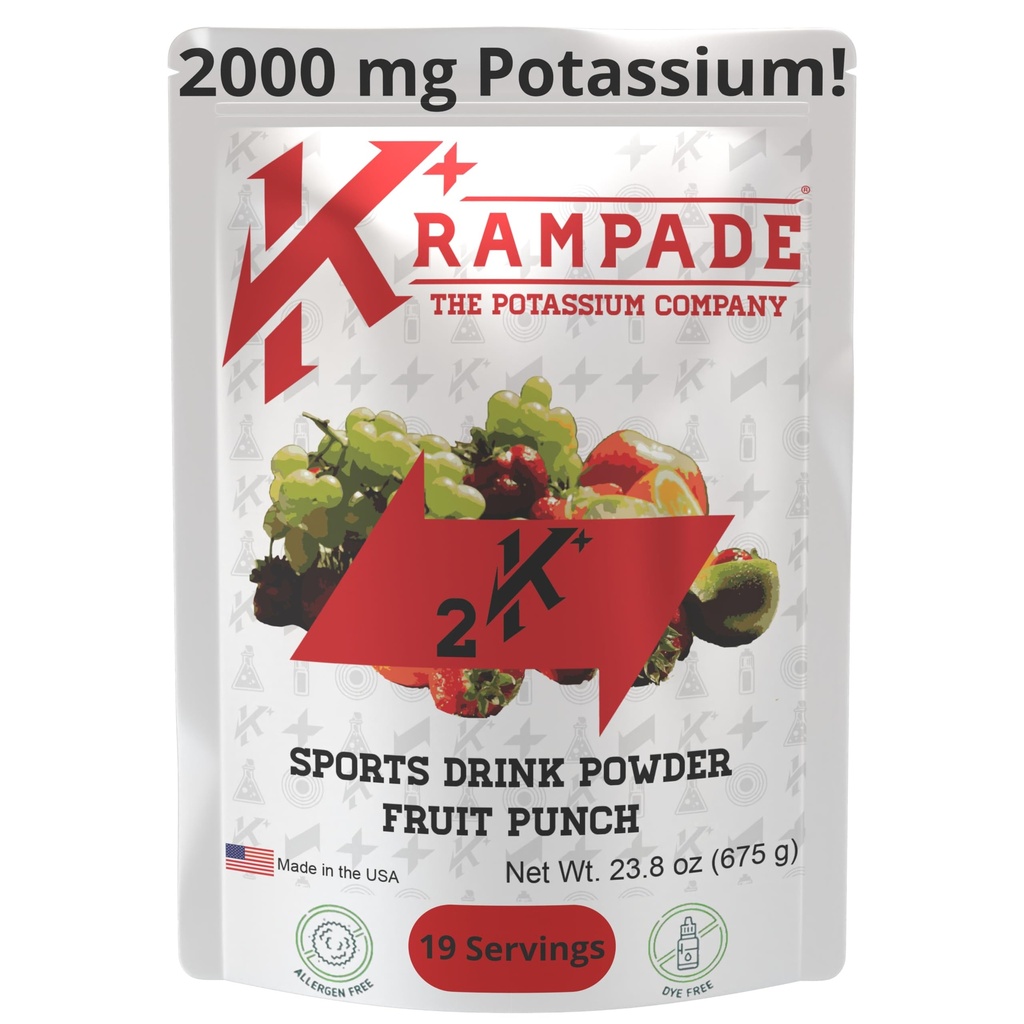 크루 이드 전해질 분말 칼륨 보충 - 2000 mg K +, >2X 코코넛 워터보다 더 많은 | 크루 이드 릴리프 및 예방 | Hydration Powder