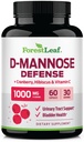 ForestLeaf D Mannose 1000mg 캡슐 - Cranberry, Hibiscus & VIT C, 여성 및 남성, UTI, Urinary 건강 및 Bladder 지원 60 캡슐을 위한 유기 DMannose 알약을 가진 D-Mannose
