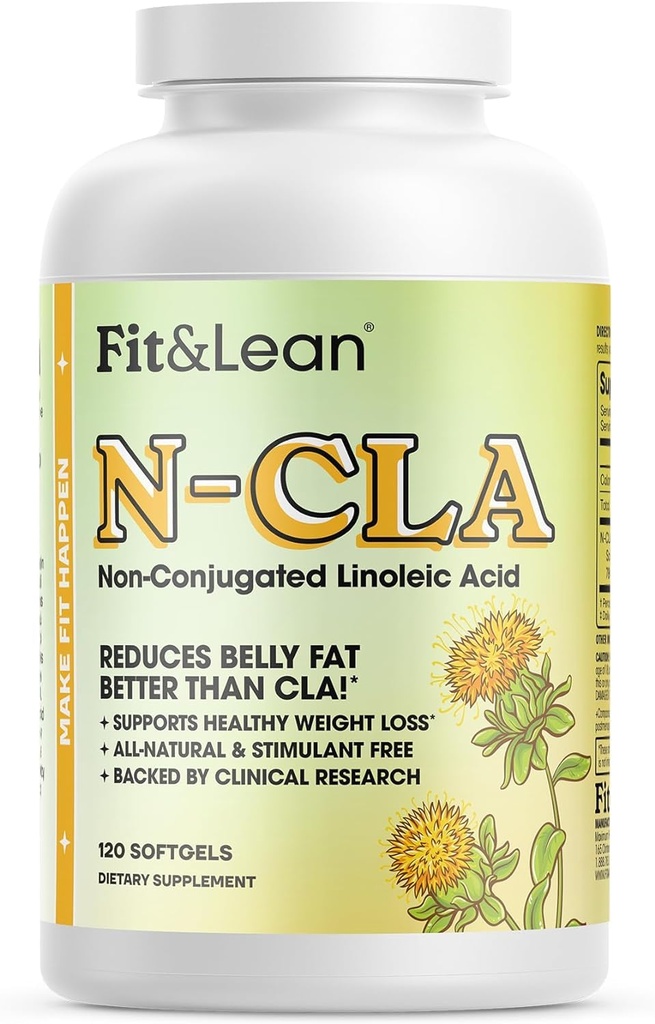 적합 & Lean N-CLA의 체중 감소 보충교재는, CLA, Boost Metabolism, 지원 Lean 근육, 자극제 자유로운, 비 Conjugated Linoleic 산, 120의 서빙 (5월 Vary) 보다는 Belly 뚱뚱한 더 감소시킵니다