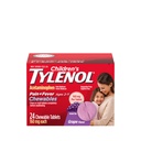 160 mg Acetaminophen, 고통 Reliever & Fever 흡진기를 가진 아이들의 Tylenol Chewables는 아이의 찬 + 유출 증상, 두통, Sore Throat & Toothache, Aspirin 자유로운, 포도 풍미, 24의 ct를 냉각합니다