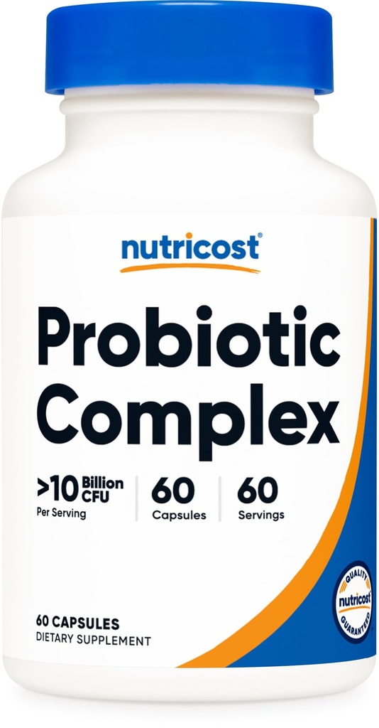 Nutricost Probiotic Complex (10 억 CFU) 60 캡슐 - Acidophilus Plus 9 다른 Probiotics, Non-GMO, 글루텐 무료 보충