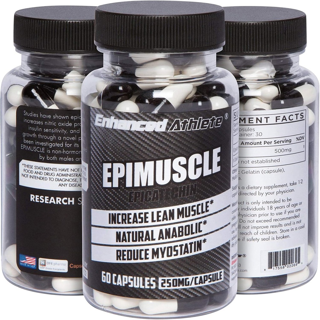 향상된 Athlete Epimuscle - 자연적인 신진 대사, 증가 Lean 질량, 감소 Myostatin, 250mg 순수한 Epicatechin/60의 캡슐