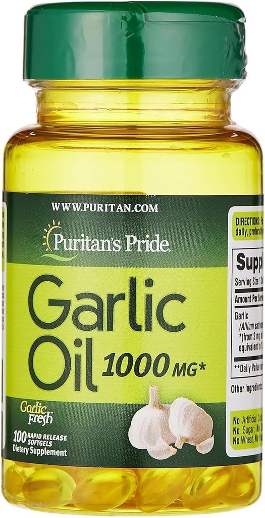 Puritan의 Pride 마늘 기름 1000 mg 100 Softgels