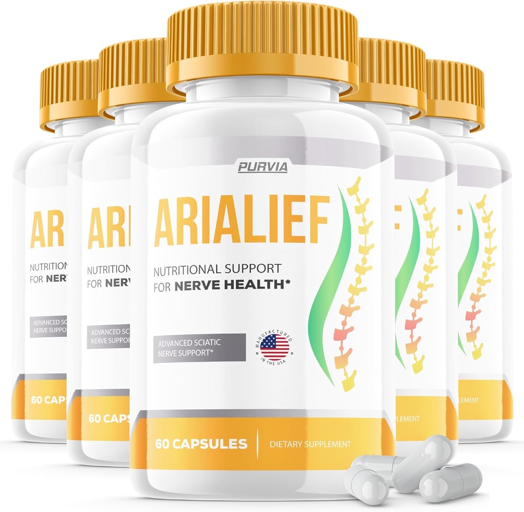 (5 팩) Arialief 캡슐 Sciatica - 공식적인 공식 - Arialief 비타민 보충교재 진보된 힘 공식, Arialief 캡슐 영양 지원 최대 힘 전반적인 웰빙 (300의 캡슐)