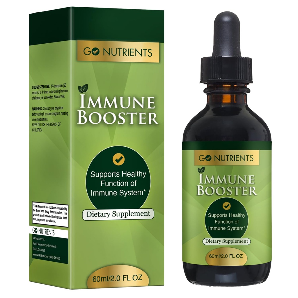 Nutrients Immune Booster - Echinacea, Goldenseal & Usnea와 액체 초본 지원 - 성인 및 어린이를위한 1 강화 방어 인 7 | 자연 방어 및 웰빙을위한 2 oz Tincture (48 서빙)