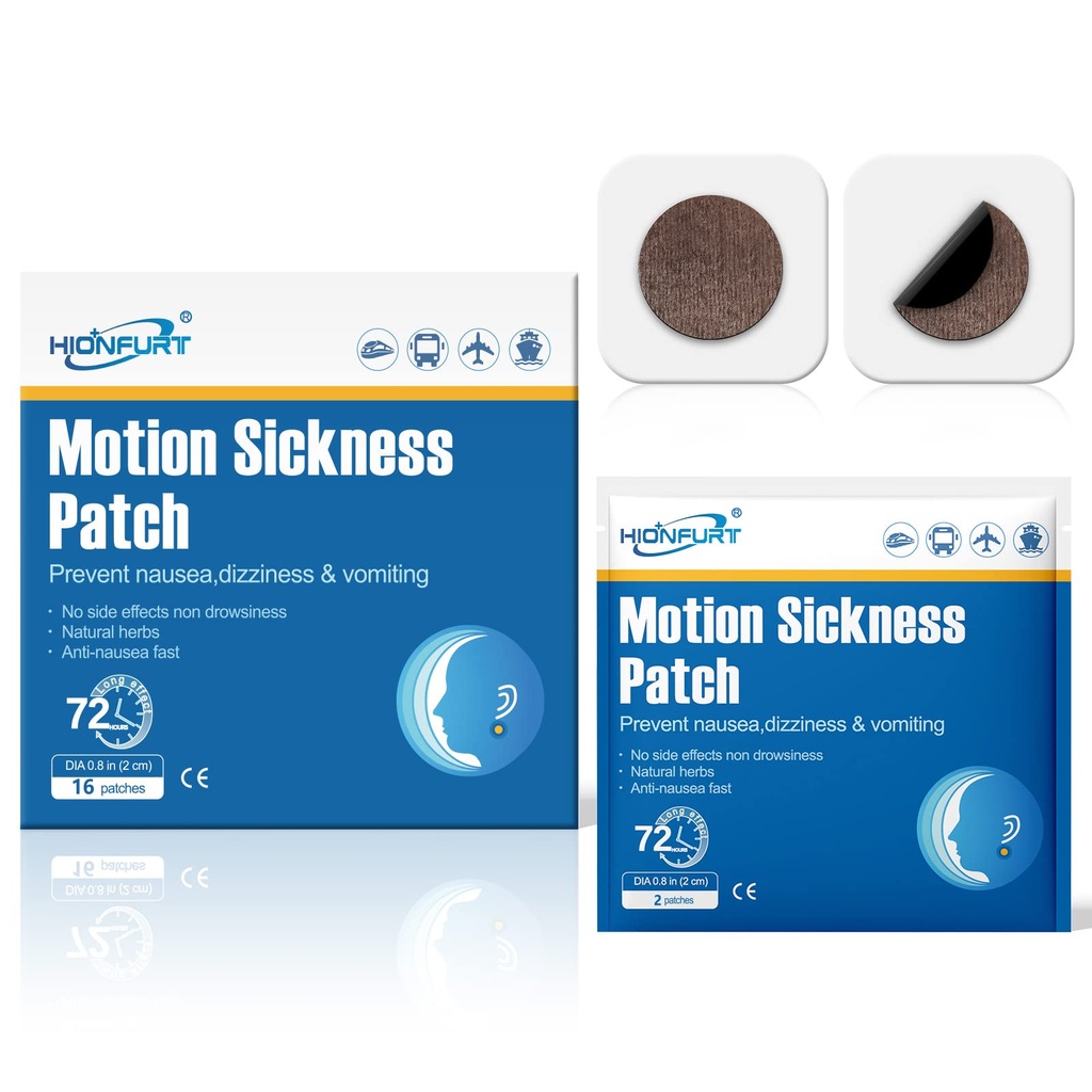 16ct Motion Sickness Patchs - 크루즈, 자동차, 비행기 및 기타 여행을위한 바다 Sickness Patchs - 논 - 죽음, 효과적이고, 지난 72 시간
