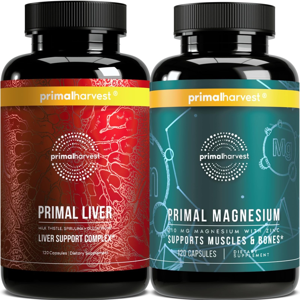 Magnesium Supplement & Liver는 Primal Harvest Bundle의 여성 및 남성용 보충제
