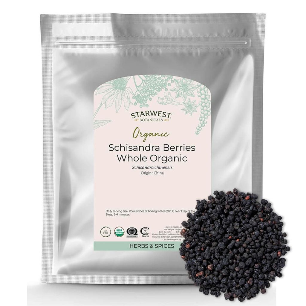 Starwest Botanicals 유기 Schisandra Berry 전체, 1 파운드