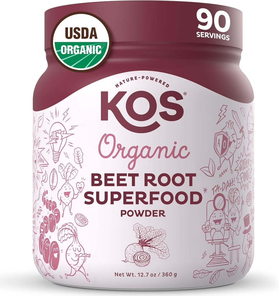 KOS Organic Beet Root Powder - 90 서빙 (2pk 번들)