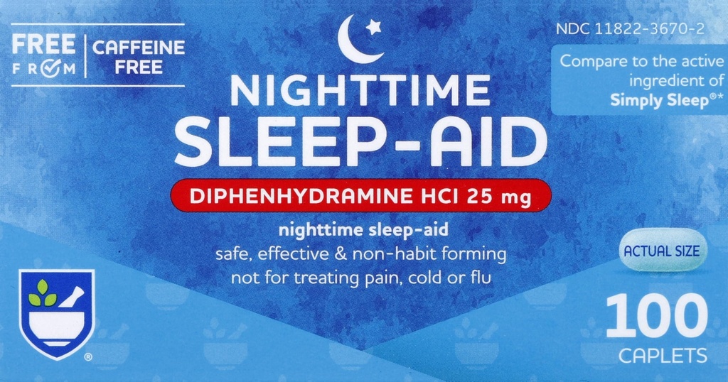Rite Aid Nighttime Sleep Aid Diphenhydramine HCI 25 mg, 100 Mini Caplets | 수면 보충을 형성하는 비하 비트 | Insomnia에 대한 최고의 수면 보조 | Insomnia Relief and Anxiety Relief Items 천연 수면 보조