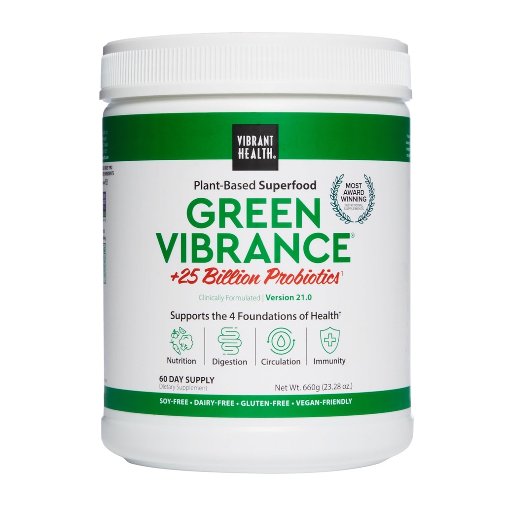 활력 건강, 녹색 Vibrance, Vegan Superfood 분말, Boost 에너지, 60 서빙