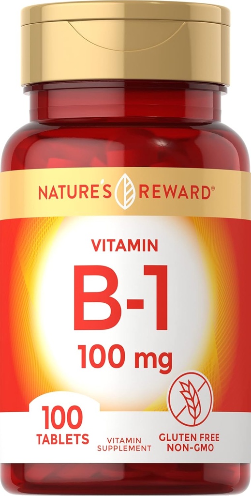 비타민 B1 100mg (Thiamine) - 100 카운트 - 채식주의, 비 GMO 및 글루텐 무료 보충 - 자연의 보상