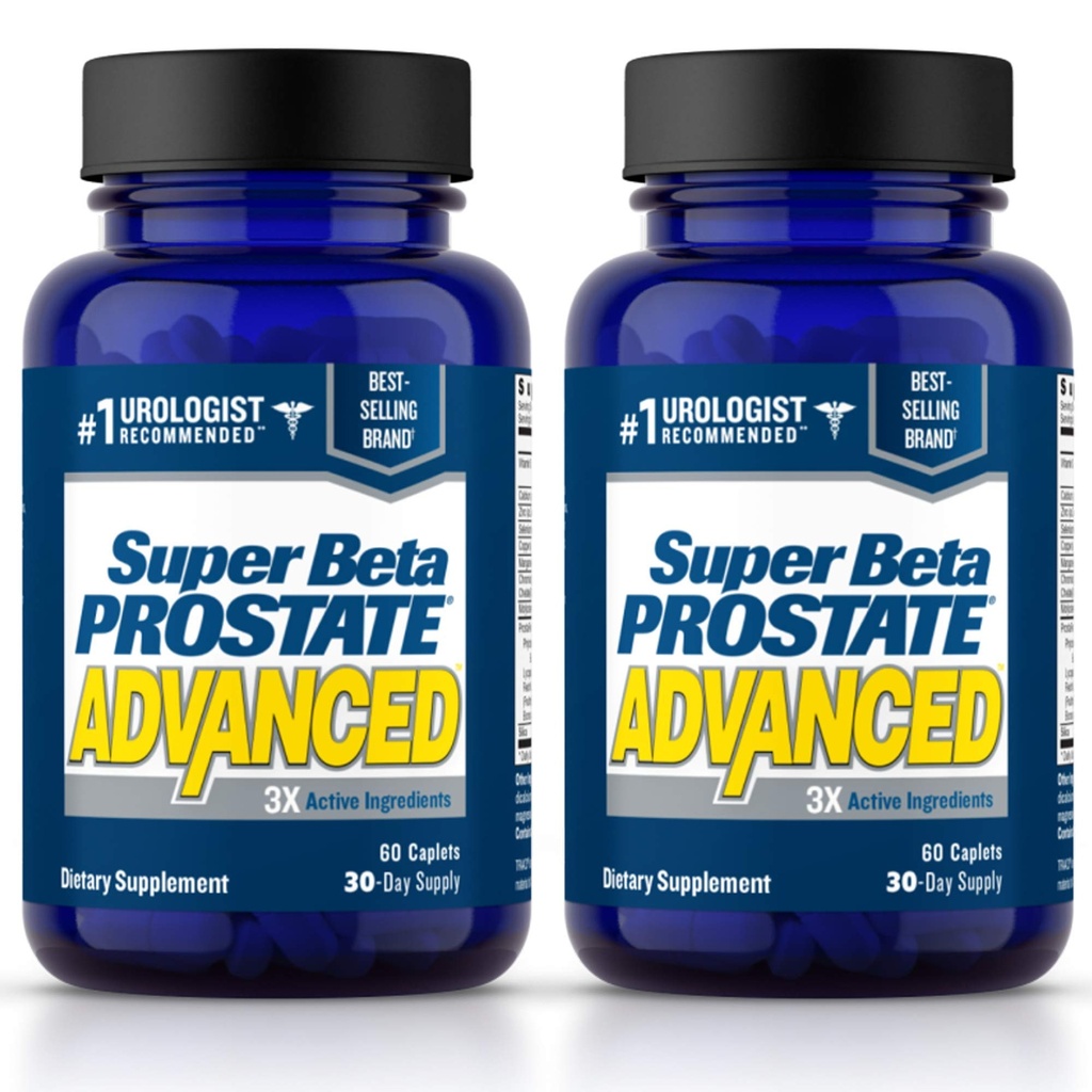 SUPER BETA PROSTATE Advanced – 수면 촉진, Bladder 빈닝 지원. Beta Sitosterol을 가진 남자의 건강을 위한 전립선 지원 보충교재는, Palmetto를 보았습니다. (120의 모자, 2 팩)