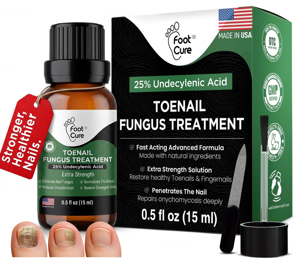 FOOT CURE Toenail Fungus Treatment for Fingernails, Nail Repair, Toenail Softener, Yellow Toenail Treatment, Ingrown Nails and Foot Fungus Treatment Extra Strength (패키지 1)