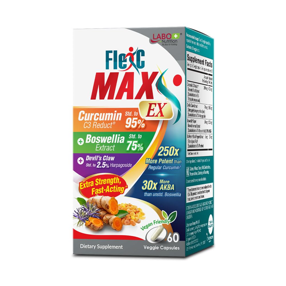 심황 Curcumin C3를 가진 LABO 영양 FlexC MAX 전은 95% Tetrahydrocurcuminoids, Bioperine, Boswellia 추출물 & Devil의 클로, 효과적인 산화 방지제, 합동 & 몸 불편을 감소시킵니다