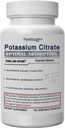 우량한 실험실 칼륨 구연산염 100 mg의 순수한 비 GMO Electrolyte 무기물, 첨가물 자유로운, Kidney 돌 & PH 지원, 근육 주름 기복, 심장 & Nerve 기능, Alkalizing 균형, 120의 볼트 모자