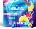 Electrolytes Powder Hydration Packets – 나트륨, 칼륨, 마그네슘, 칼슘, 비타민 C 및 아연과의 복구 음료 혼합 – 설탕 무료, 케토, 비 GMO & Vegan – Strawberry Lemonade – 32 스틱