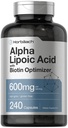 Horbäach 알파 Lipoic Acid 600mg | 240 캡슐 | Biotin Optimizer | 비 GMO 및 글루텐 무료 보충